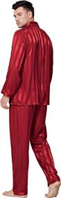 img 1 attached to Men'S Silk Satin Pajama Set With Long Sleeves And Button-Down Top - Loungewear Set For Comfortable Sleepwear - Available In Sizes S-XXXXL By Lonxu