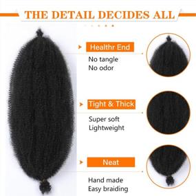img 2 attached to 9 Packs Of 24Inch Pre-Separated Springy Afro Twist Hair In Natural Black - Synthetic Hair Extensions For Braiding And Black Women, #1B Spring Twist Hairstyle