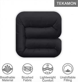 img 3 attached to TEKAMON Luxury All-Season Queen Comforter - Soft, Reversible, And Machine Washable For Year-Round Comfort