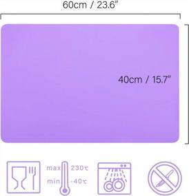 img 3 attached to Фиолетовый X-большой силиконовый коврик для рукоделия для эпоксидной смолы, блестящей слизи и красок - коврик Gartful 23,6x15,7 дюймов для литья ювелирных изделий и антипригарного нескользящего стола
