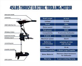 img 3 attached to Electric Transom Trolling Motor By LEADALLWAY - Optimized For Efficient Navigation