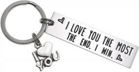 img 4 attached to LParkin I Love You More Most Mostest The End I Win Keychain Friendship Key Chain Cute Boyfriend Girlfriend Birthday Gifts