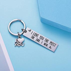img 1 attached to LParkin I Love You More Most Mostest The End I Win Keychain Friendship Key Chain Cute Boyfriend Girlfriend Birthday Gifts