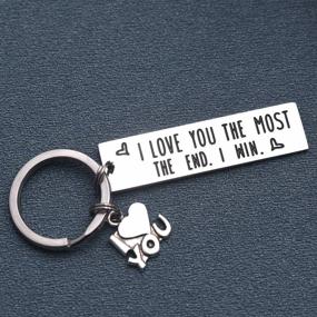 img 2 attached to LParkin I Love You More Most Mostest The End I Win Keychain Friendship Key Chain Cute Boyfriend Girlfriend Birthday Gifts