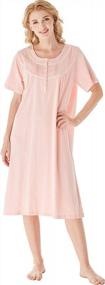 img 4 attached to Experience Ultimate Comfort With Keyocean Women'S 100% Cotton Nightgowns - Short Sleeve And Lightweight
