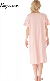 img 3 attached to Experience Ultimate Comfort With Keyocean Women'S 100% Cotton Nightgowns - Short Sleeve And Lightweight