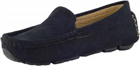 img 4 attached to Stylish Slip-On Suede Leather Loafers For Girls And Boys - Perfect For Casual Or Formal Occasions