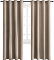 wontex blackout curtains: thermal insulated room darkening grommet drapes for bedroom, 52x84in, taupe (2 panels) logo