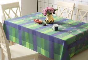 img 3 attached to DUOFIRE Vinyl Tablecloth Rectangle Heavy Weight Table Cover Wipe Clean Waterproof (54 X 78.7 Inch, Color-No.004)