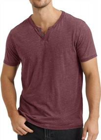 img 4 attached to Yacooh Men'S Henley Shirts: Regular Fit Lightweight Button Tops With Long/Short Sleeves - Perfect For Casual Wear