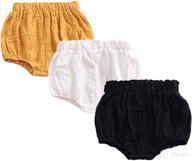 👶 jeleuon 3-pack of cute bloomer shorts for little girls and boys - cotton linen blend логотип