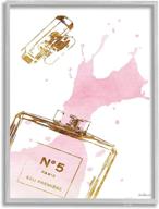 🌸 glam perfume bottle splash pink gold grey framed wall art by amanda greenwood - exquisite 11 x 14 décor piece логотип