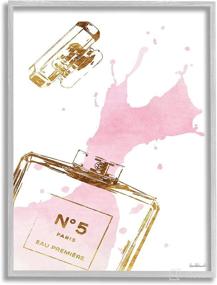 img 4 attached to 🌸 Glam Perfume Bottle Splash Pink Gold Grey Framed Wall Art by Amanda Greenwood - Exquisite 11 x 14 Décor Piece