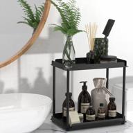 maximize your space: orz 2 tier metal organizer for bathroom and kitchen counters in sleek black logo