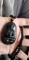 img 1 attached to Authentic 100% Pure Obsidian Zodiac Bodhisattva Pendant Necklace - Natural Amulet Talisman review by Antonio Lofton