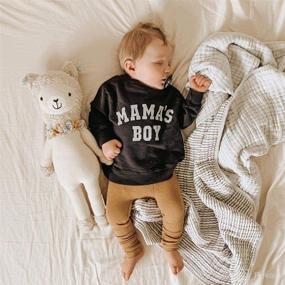 img 3 attached to 👕 Cozy and Stylish: Infant Toddler Baby Boy Girl Letter Sweatshirt Pullover for Fall Fashion