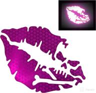 🎉 customtaylor33 high intensity reflective vinyl death kiss skull crossbones lips decal sticker - se purple, 3 inch wide, pair, for cars, motorcycles, helmets, wind screens, laptops, cellphones логотип