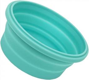 img 3 attached to 🍲 350ml Small Collapsible Bowl with Airtight Plastic Lids - Silicone Collapsible Container for Food Storage, Travel, Camping, Hiking - Includes 2 Pack of Silicone Dish Sponges - Blue
