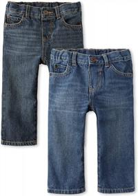 img 4 attached to Basic Straight Leg Jeans For Baby And Toddler Boys By The Children'S Place