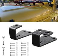 🔒 sktyants lockable hood mounts brackets for jeep wrangler cj 1944-1986/tj 1997-2006/yj 1987-1995 - black jack off road mounting logo