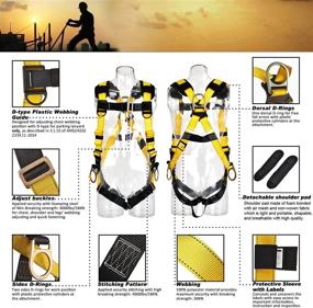img 2 attached to ANSI/ASSE Z359.11-2014 Compliant 3D-Ring Industrial Fall Protection Safety Harness - 5-Point Adjustment Universal 310 Lbs Capacity Full Body Personal Protection Equipment