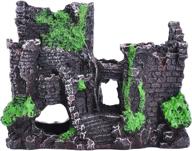🏰 resin aquarium decoration hideouts stone cave hide house - ibwell ancient castle design, fish tank accessories for betta, shrimp, turtle logo