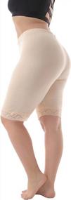 img 2 attached to Plus Size Women'S Soft Shorts Leggings With Lace Trim - ZERDOCEAN Mid Thigh Length