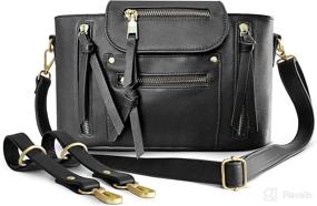 img 4 attached to 👜 Mini Designer Diaper Bag Purse – Luxury Vegan Leather Convertible Crossbody – Compact Diaper Purse 11.5" x 8.5" x 4" – Stroller Straps, Adjustable Crossbody Bag – Mamantra Mezza Bag