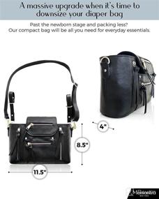 img 2 attached to 👜 Mini Designer Diaper Bag Purse – Luxury Vegan Leather Convertible Crossbody – Compact Diaper Purse 11.5" x 8.5" x 4" – Stroller Straps, Adjustable Crossbody Bag – Mamantra Mezza Bag