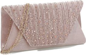 img 3 attached to Womens Evening Wedding Handbag Champagne Women's Handbags & Wallets ~ Clutches & Evening Bags