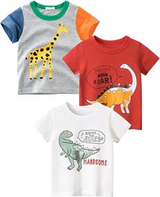 img 3 attached to Dinosaur Graphic Tops for Toddlers: DEEKEY Boys' Clothing Collection - T Shirts, Tees & Shirts