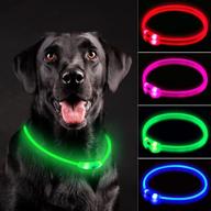 🐶 rechargeable led dog collar - novkin light up collars for night walking, waterproof dog lights for safety - adjustable, reusable safety necklace for small medium large dogs (green) logo