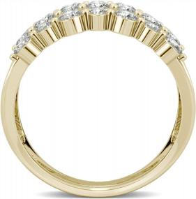 img 2 attached to 14K Yellow Gold Moissanite Three Row Band By Charles & Colvard - 0.91Cttw DEW, 2.5Mm Round