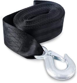 img 4 attached to 🚗 CarBole Trailer Winch Strap 2" x 20' with Safety Snap Hook 10000 lbs Black: Heavy-Duty, High-Strength Towing Strap Solution