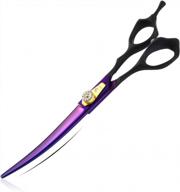 7.0" 440c up-curved dog grooming thinning shear hair cutting scissor | japanese steel balde for dogs and cats logo