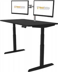 img 2 attached to VERSATABLES Edison Electric Height Adjustable Standing Table (48" X 30", Black Surface Black Frame)