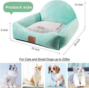 img 1 attached to 🐾 Croachiv Small Dog & Cat Bed - 22 Inches, Washable & Durable Fabric Filled with Fluffy Cotton, Slip-Resistant Bottom - Ideal for Small Dogs & Indoor Cats up to 22 lbs