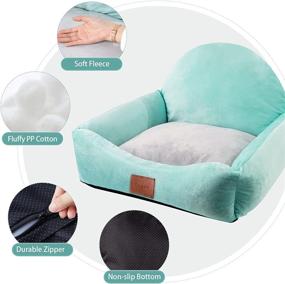 img 2 attached to 🐾 Croachiv Small Dog & Cat Bed - 22 Inches, Washable & Durable Fabric Filled with Fluffy Cotton, Slip-Resistant Bottom - Ideal for Small Dogs & Indoor Cats up to 22 lbs