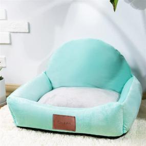 img 4 attached to 🐾 Croachiv Small Dog & Cat Bed - 22 Inches, Washable & Durable Fabric Filled with Fluffy Cotton, Slip-Resistant Bottom - Ideal for Small Dogs & Indoor Cats up to 22 lbs