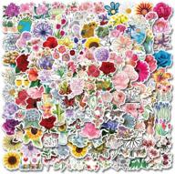 vibrant flower stickers: waterproof, vinyl decals for laptops, skateboards, and more - 200 pack of cute designs for kids, teens, and adults logo