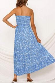 img 1 attached to Chic And Feminine: ZESICA'S Floral Printed Strapless Maxi Dress For Your Summer Beach Party Look