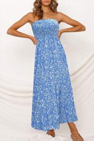 img 2 attached to Chic And Feminine: ZESICA'S Floral Printed Strapless Maxi Dress For Your Summer Beach Party Look