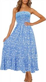 img 4 attached to Chic And Feminine: ZESICA'S Floral Printed Strapless Maxi Dress For Your Summer Beach Party Look