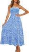 chic and feminine: zesica's floral printed strapless maxi dress for your summer beach party look logo