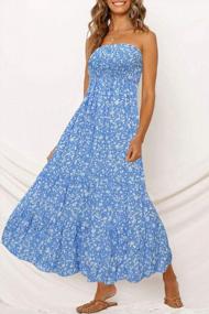 img 3 attached to Chic And Feminine: ZESICA'S Floral Printed Strapless Maxi Dress For Your Summer Beach Party Look