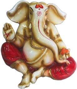 img 1 attached to Настенная подвеска в виде слона индуистского бога лорда Ганеша Ганпати, сделанная вручную из мраморного порошка в Индии - The Blessing By Lightahead