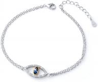 стерлингового серебра 925 синий двойной браслет сглаз ожерелье серьги ювелирные изделия для женщин девочек дамы логотип