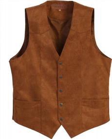 img 2 attached to Men'S Gioberti 5-Button Faux Suede Vest - Stylish & Comfortable!