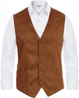 men's gioberti 5-button faux suede vest - stylish & comfortable! logo