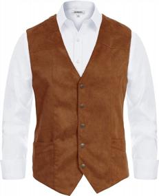 img 4 attached to Men'S Gioberti 5-Button Faux Suede Vest - Stylish & Comfortable!